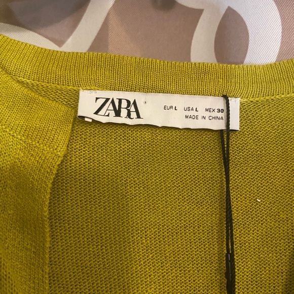 New Zara dress, shade mustard yellow (it shows green but it’s not), size Large. - Picture 2 of 2